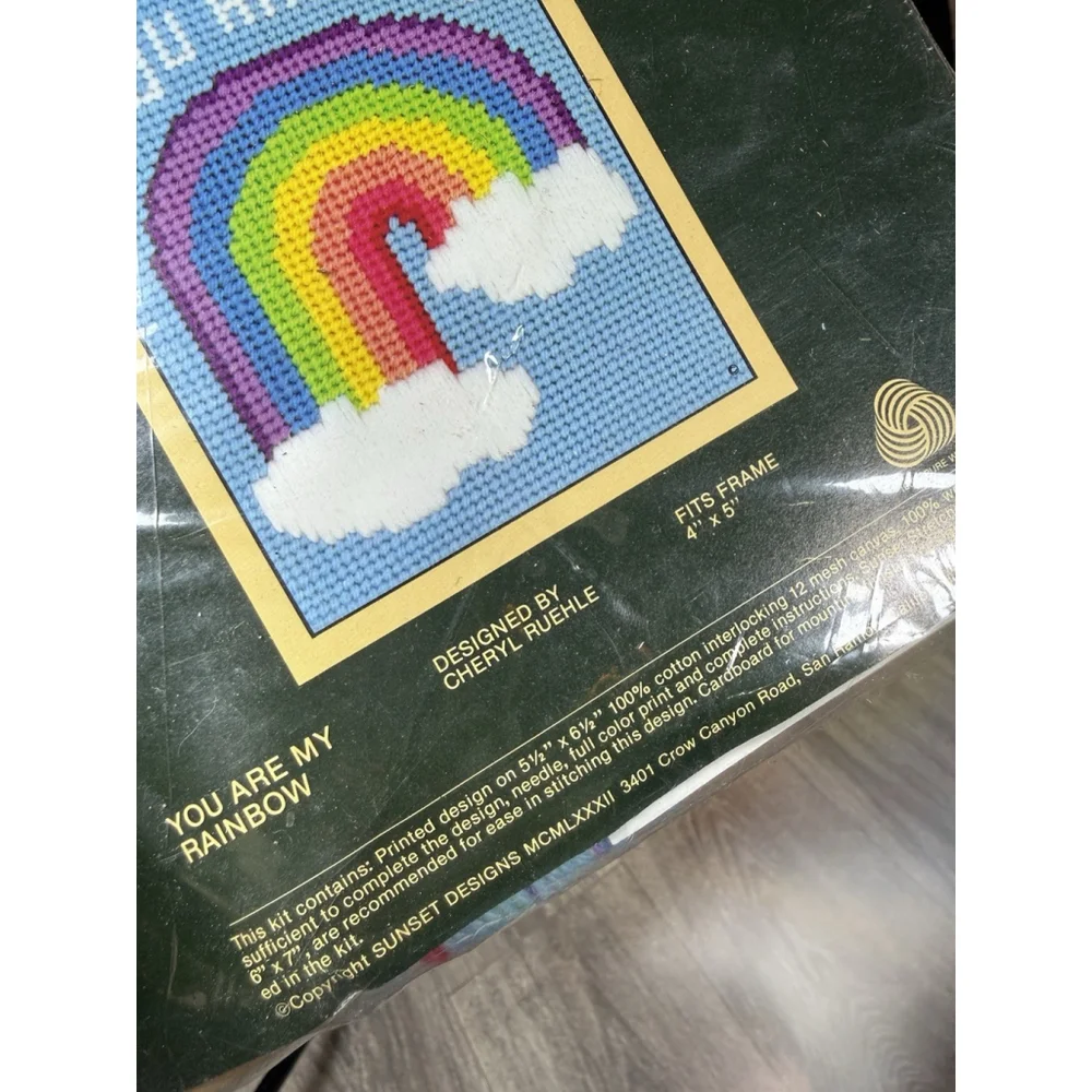 Sunset Needlepoint Kit “You Are My Rainbow” #5547 New — Fits 4x5” Frame